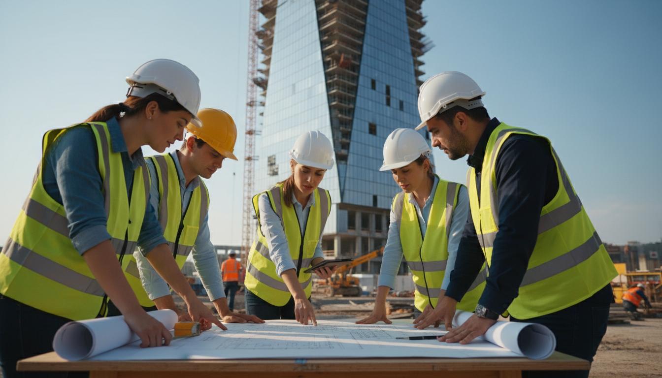 Equipe técnica em obra